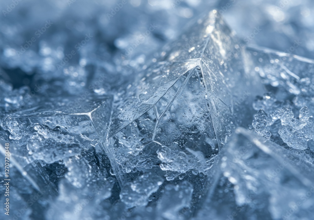 A realistic close-up of geometric ice crystals texture A realistic close-up of geometric ice crystals texture
