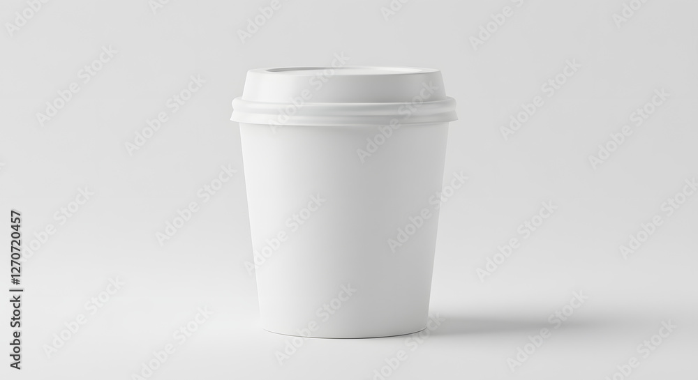 Clean white paper 2 oz cup with lid studio lighting mockup presentation Clean white paper 2 oz cup with lid studio lighting mockup presentation