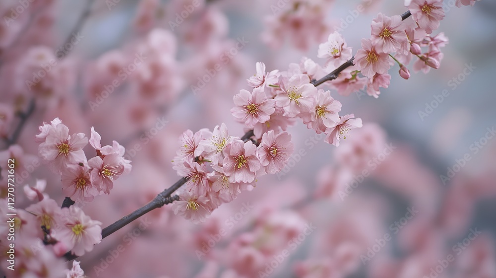 Blurry cherry blossom branches forming a soft and dreamy backdrop with gentle colors, creating a serene and romantic atmosphere, offering a sense of tranquility and beauty in nature Blurry cherry blossom branches forming a soft and dreamy backdrop with gentle colors, creating a serene and romantic atmosphere, offering a sense of tranquility and beauty in nature