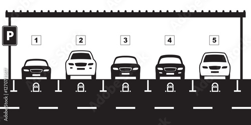 Car parking barriers – vector illustration