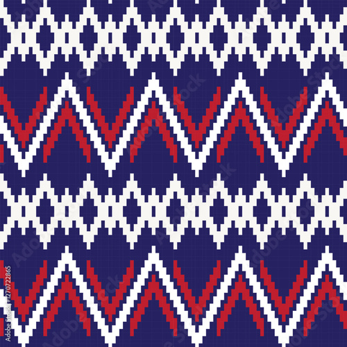 Blue Argyle Fair Isle Seamless Pattern Design