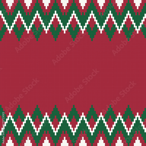 Red Chevron Fair Isle Seamless Pattern Design