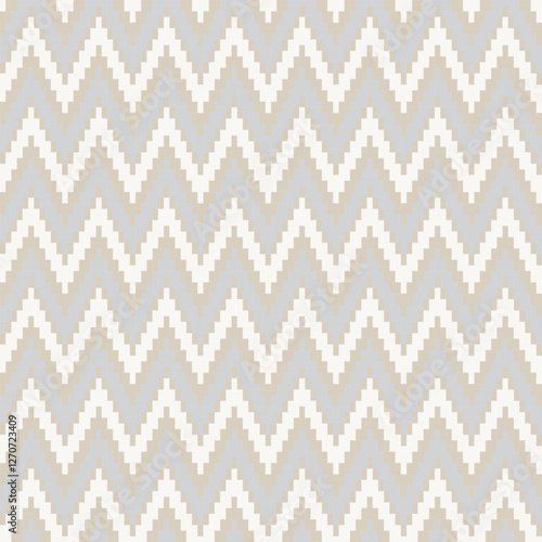Neutral Colour Chevron Fair Isle Seamless Pattern Design
