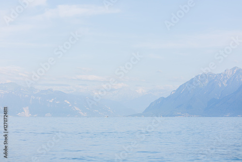 Wallpaper Mural Scenic view of Lake Geneva with the Swiss Alps in the background. Torontodigital.ca