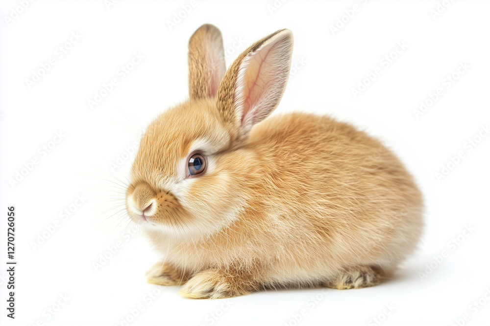 Adorable Fluffy Brown Baby Bunny Isolated on White Background – High-Quality Easter Rabbit Stock Photo Adorable Fluffy Brown Baby Bunny Isolated on White Background – High-Quality Easter Rabbit Stock Photo