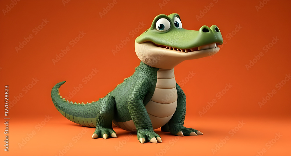 Fototapeta premium Happy Cartoon Crocodile
