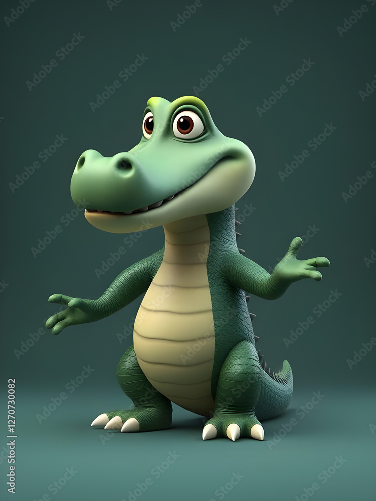 Fototapeta premium Happy Cartoon Crocodile