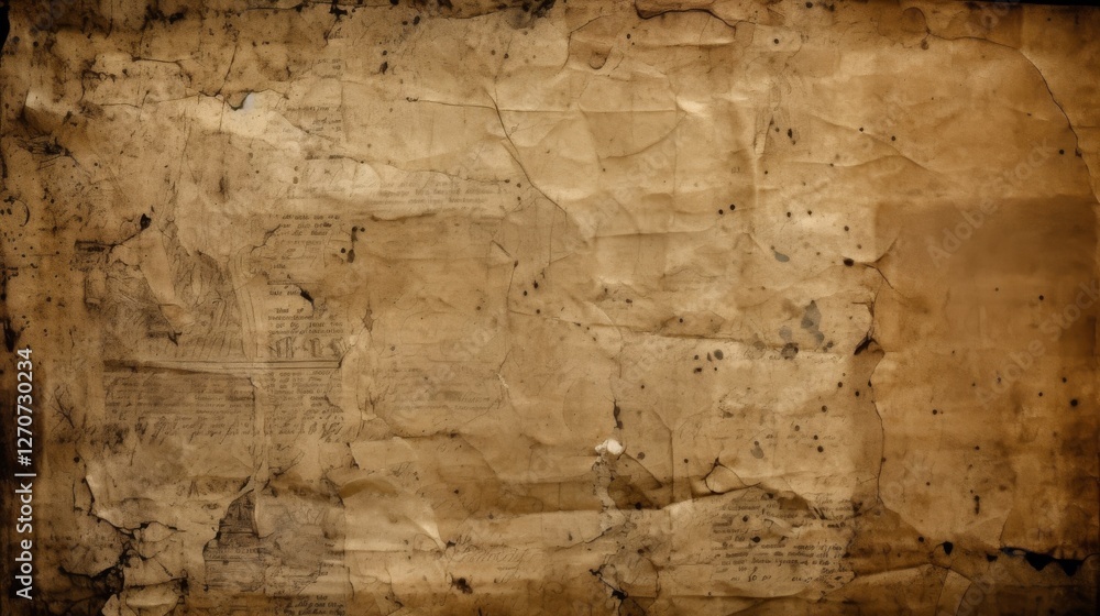 An old, distressed paper with dark spots An old, distressed paper with dark spots