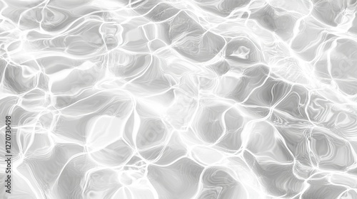 Realistic 3D seamless water waves pattern, white highlights shimmering on a crystal-clear lake surface.