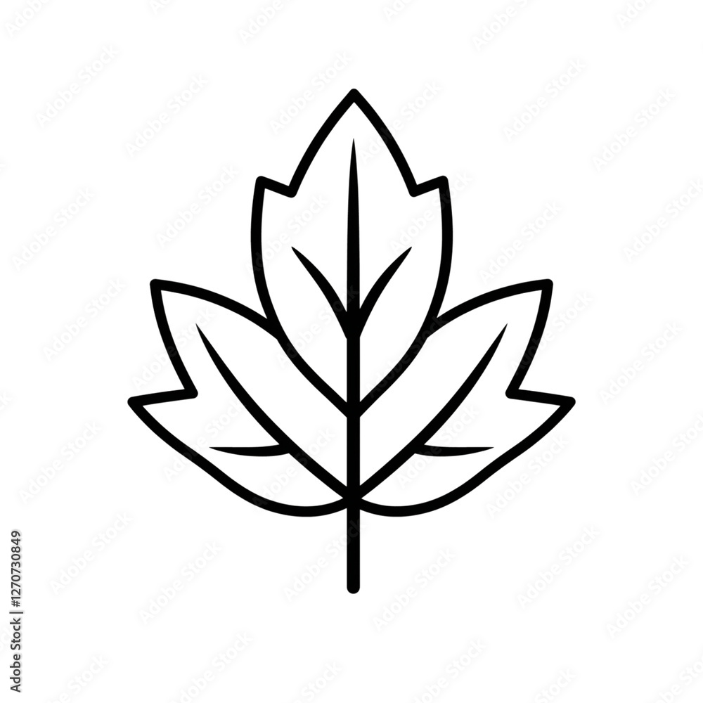 Minimalist leaf illustration with clean lines and simple design, perfect for nature themed projects Minimalist leaf illustration with clean lines and simple design, perfect for nature themed projects