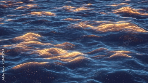 Realistic seamless cloud ripple patterns, warm glowing highlights in a dreamy sky.