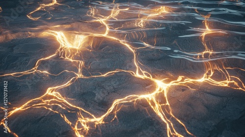 Realistic seamless earth ripple patterns, warm glowing highlights on a textured ground.