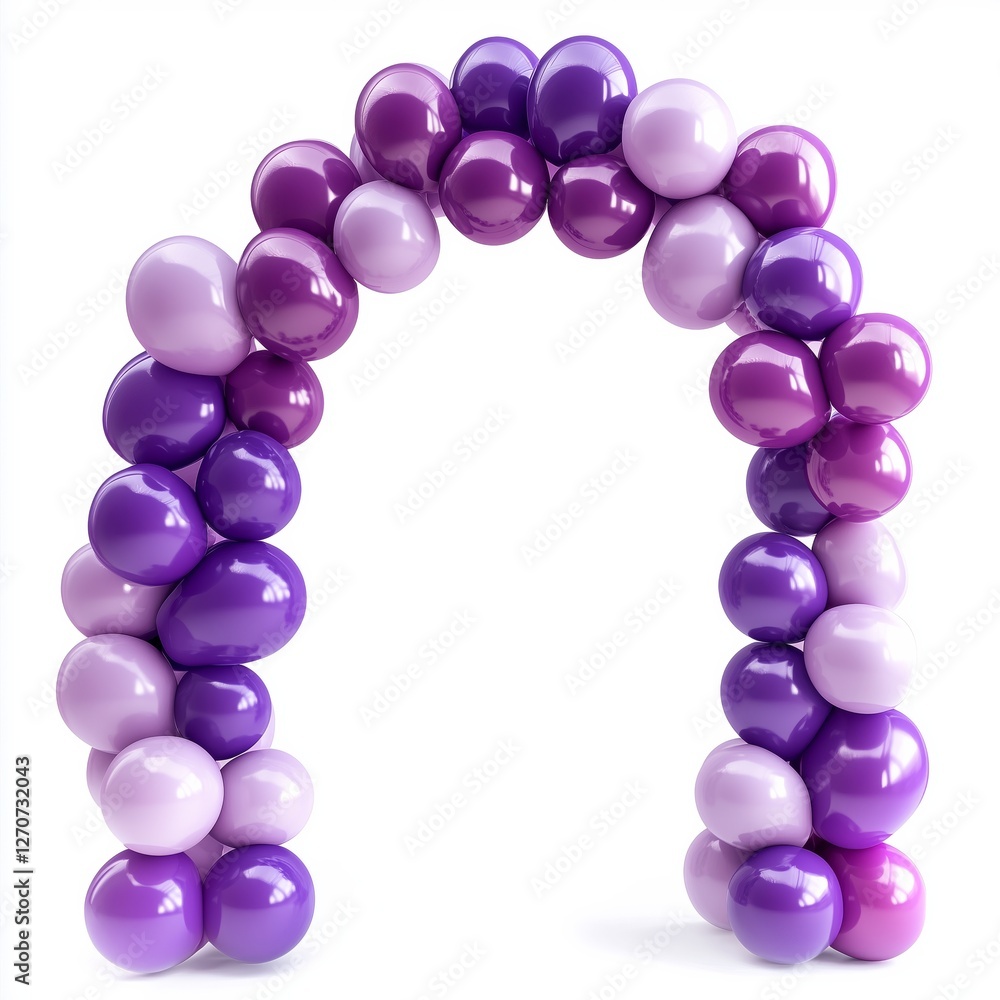 Fototapeta premium violet balloon arch isolated on white background