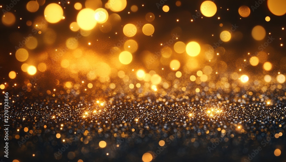 Sparkling golden bokeh lights create a mesmerizing atmosphere with shimmering particles suitable for festive celebrations and glamorous backgrounds in photography. Sparkling golden bokeh lights create a mesmerizing atmosphere with shimmering particles suitable for festive celebrations and glamorous backgrounds in photography.