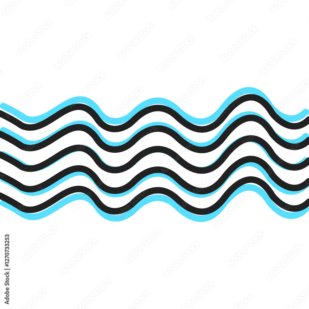 Magnetic Waves Vector Icon Magnetic Waves Vector Icon