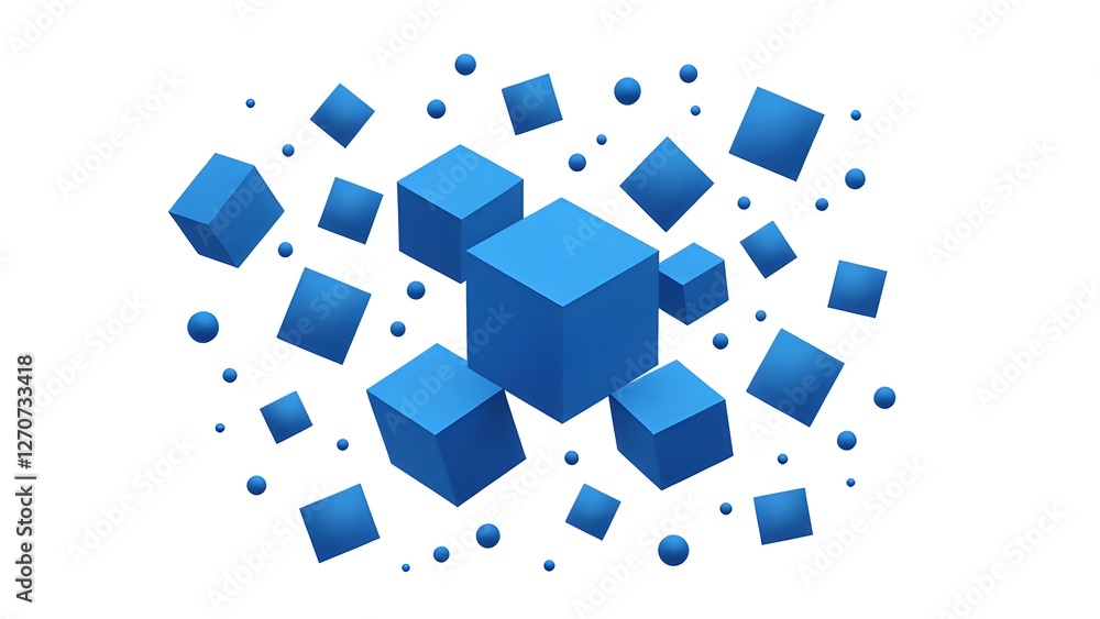 Floating blue square space Floating blue square space