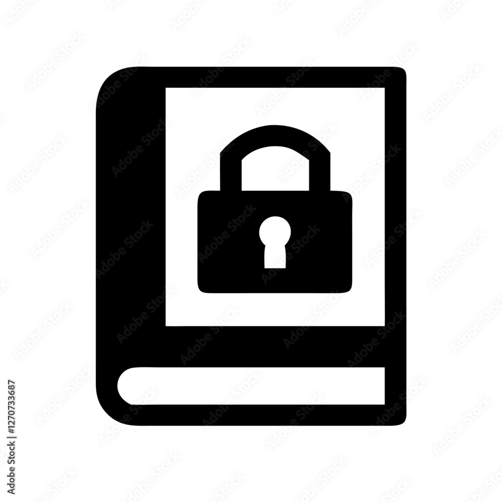 Secured Book Icon Digital Data Protection Privacy Confidentiality Safeguard Password Encryption Secure Document Secured Book Icon Digital Data Protection Privacy Confidentiality Safeguard Password Encryption Secure Document