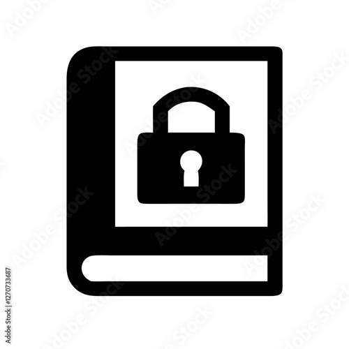 Secured Book Icon Digital Data Protection Privacy Confidentiality Safeguard Password Encryption Secure Document