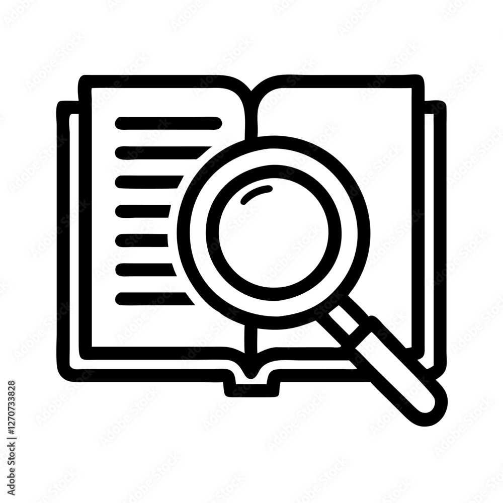 Magnifying Glass Exploring Open Book Detailed Research Investigation Analysis Magnifying Glass Exploring Open Book Detailed Research Investigation Analysis