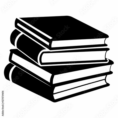 Stack of Books Icon Illustration Graphic Design Element