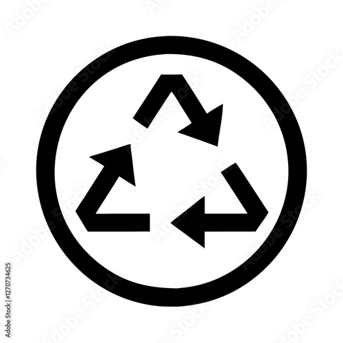 Universal Recycling Symbol in a Bold Circle a Simple Guide to Recycling