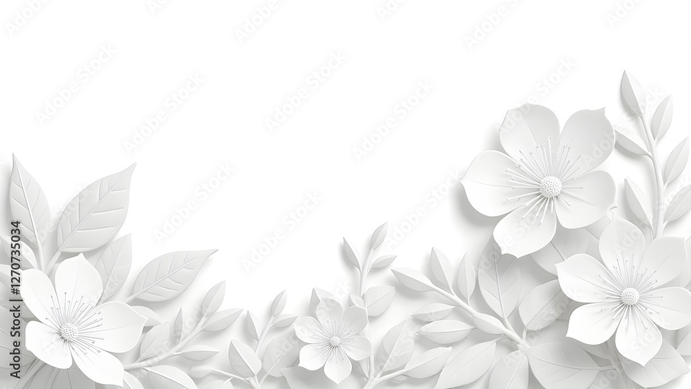 Fototapeta premium Simple and beautiful white flower art