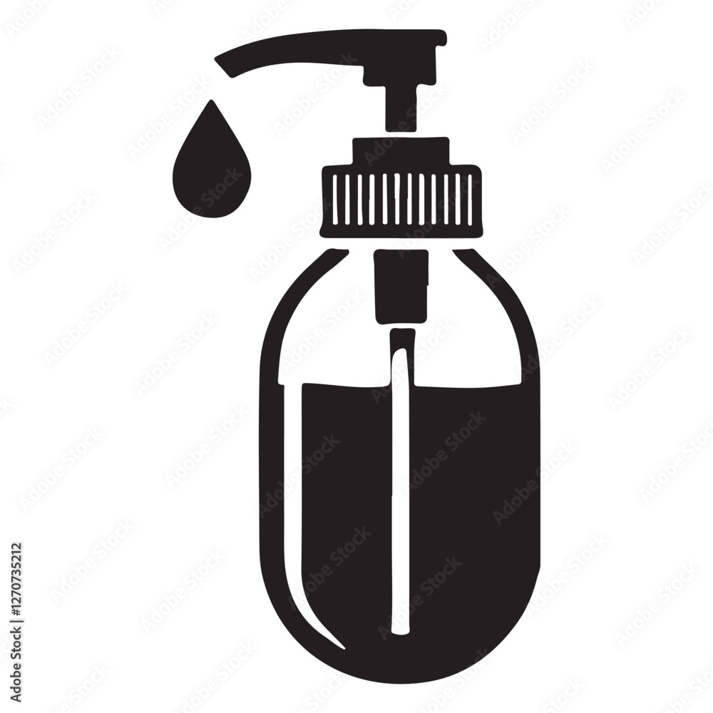 Hand Soap Dropping From Dispenser Vector for Hygiene Awareness Campaign Hand Soap Dropping From Dispenser Vector for Hygiene Awareness Campaign