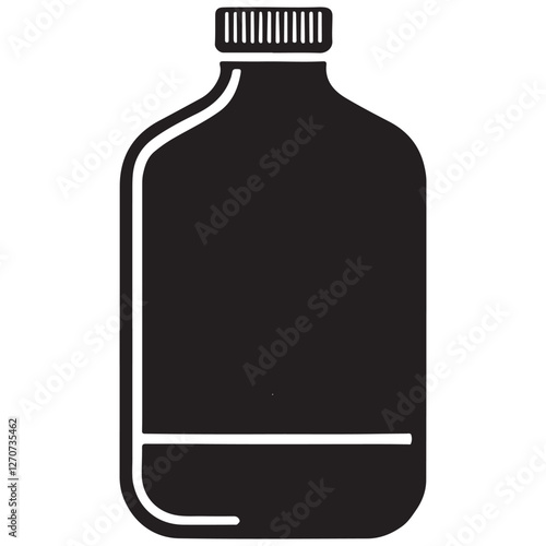 Empty Plastic Bottle Silhouette Illustration for Products Packaging