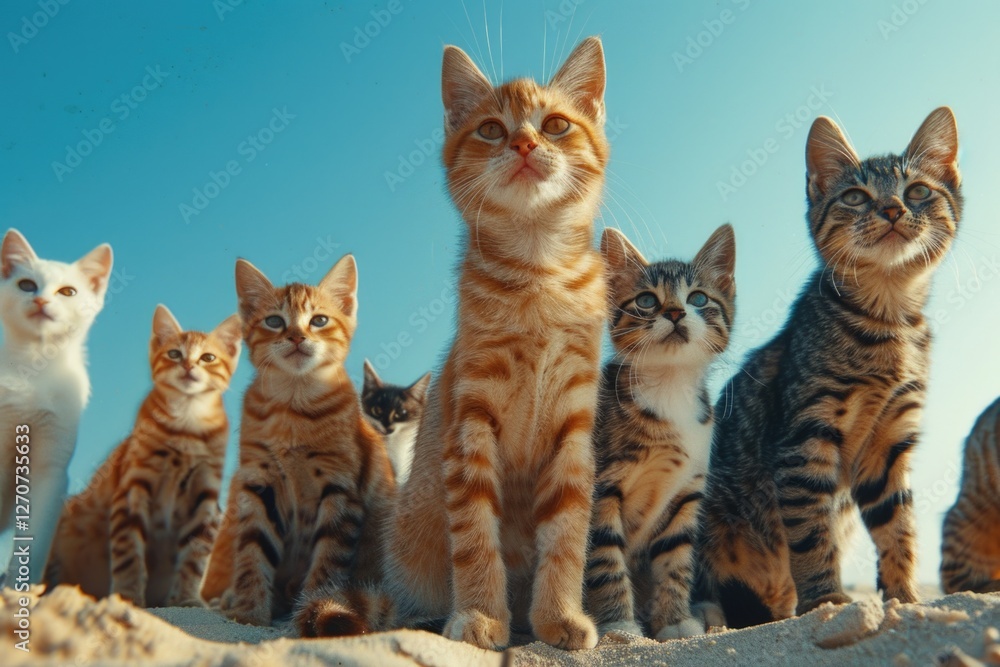 Diverse group of cute cats Diverse group of cute cats
