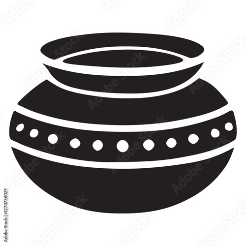 Clay Pot Silhouette Vector Illustration Graphic Decorative Pottery Resource