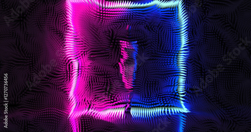 Colorful abstract texture created with Gradient flow and 3D structure imitate the movement of liquid or wind. Vibrant colors, volumetric waves and digital noise create a sense of depth and dynamics. I