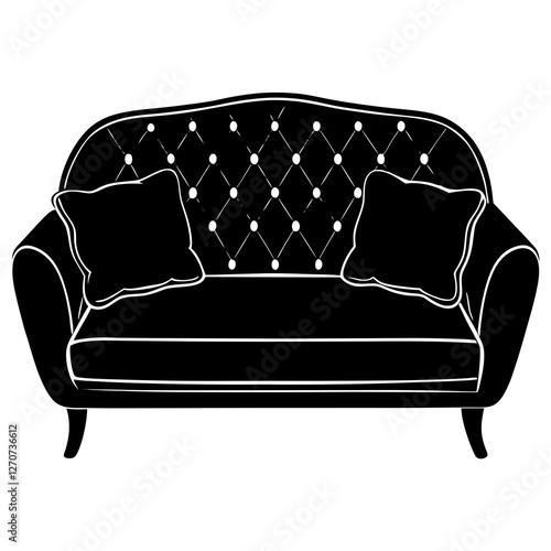 black leather sofa