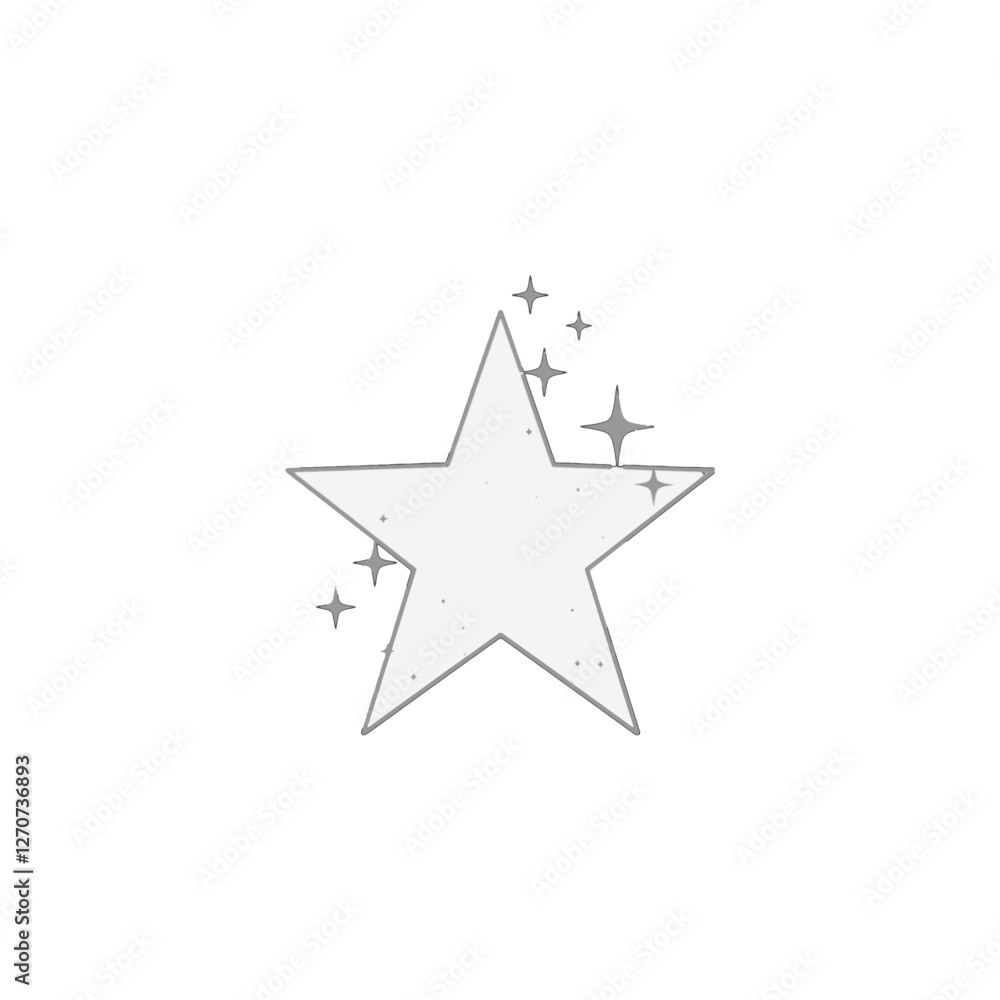 Simple Render of a Star With Sparkles in Minimalist Style Simple Render of a Star With Sparkles in Minimalist Style