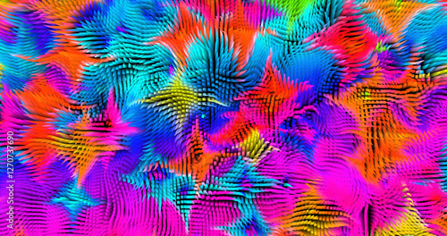 Colorful abstract texture created with Gradient flow and 3D structure imitate the movement of liquid or wind. Vibrant colors, volumetric waves and digital noise create a sense of depth and dynamics. I