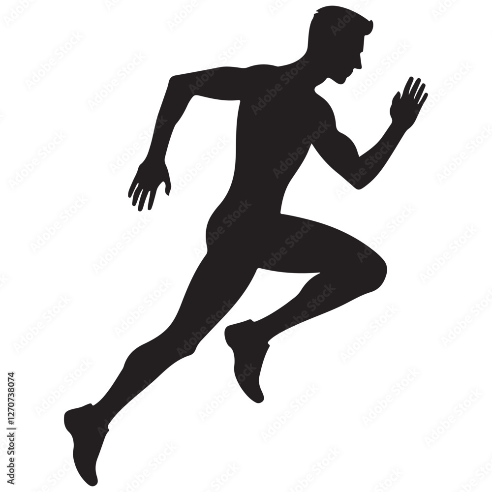 Athletic Male Sprinter Silhouette Vector Illustration for Sport Design Athletic Male Sprinter Silhouette Vector Illustration for Sport Design