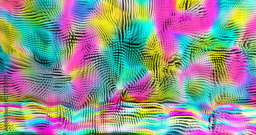 Colorful abstract texture created with Gradient flow and 3D structure imitate the movement of liquid or wind. Vibrant colors, volumetric waves and digital noise create a sense of depth and dynamics. I