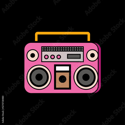 Retro Pink Boombox Cassette Player Stereo Radio Boombox