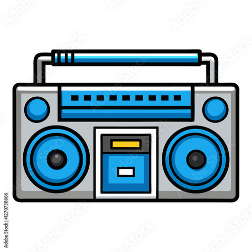 Retro Boombox Stereo Cassette Player of the 80s and 90s