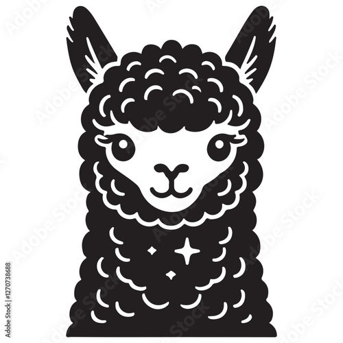 Adorable Alpaca Head Vector Illustration A Cute Farm Animal Design