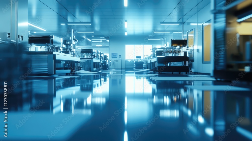 Cleanroom Interior: High-Tech Lab with Polished Floors Cleanroom Interior: High-Tech Lab with Polished Floors