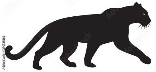 Black Panther Silhouette Vector Illustration Feline Wildlife Animal Predator