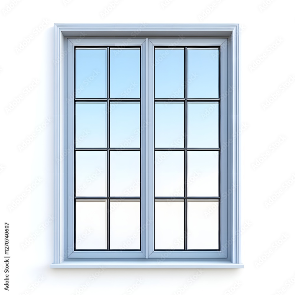 Elegant Double Glazed Window with Minimalist Frame in Bright Interior Elegant Double Glazed Window with Minimalist Frame in Bright Interior