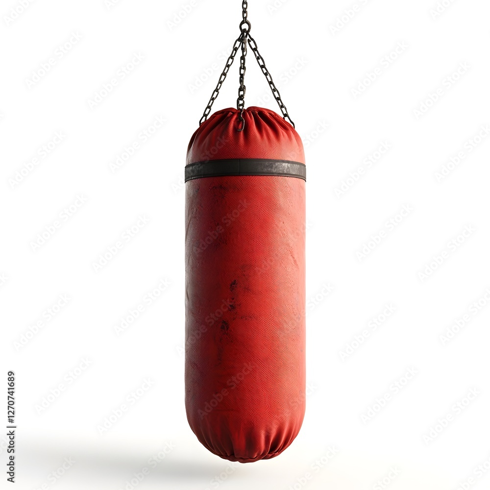 3D Punching Bag with Heavy Duty Fabric Isolated on White Background 3D Punching Bag with Heavy Duty Fabric Isolated on White Background