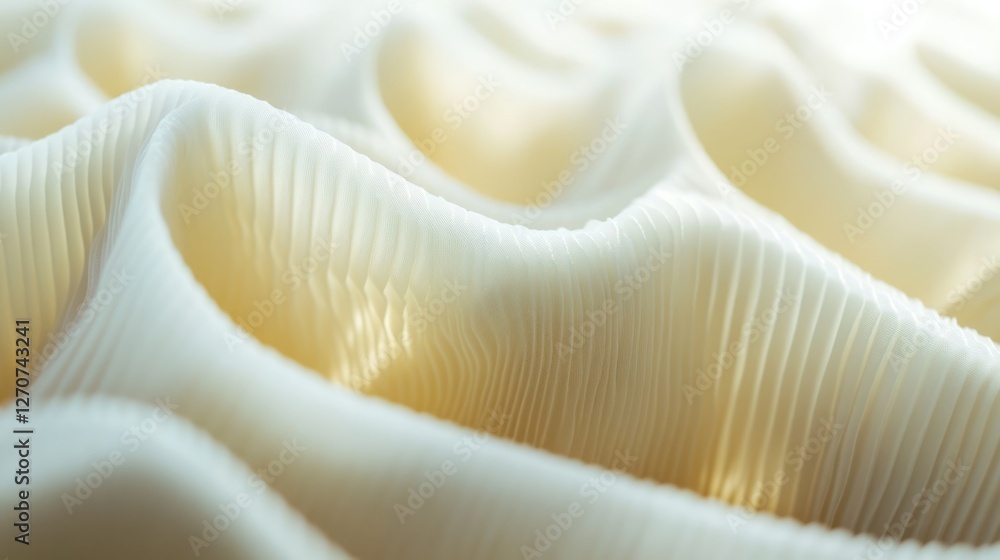 Creamy pleated fabric texture, abstract background Creamy pleated fabric texture, abstract background
