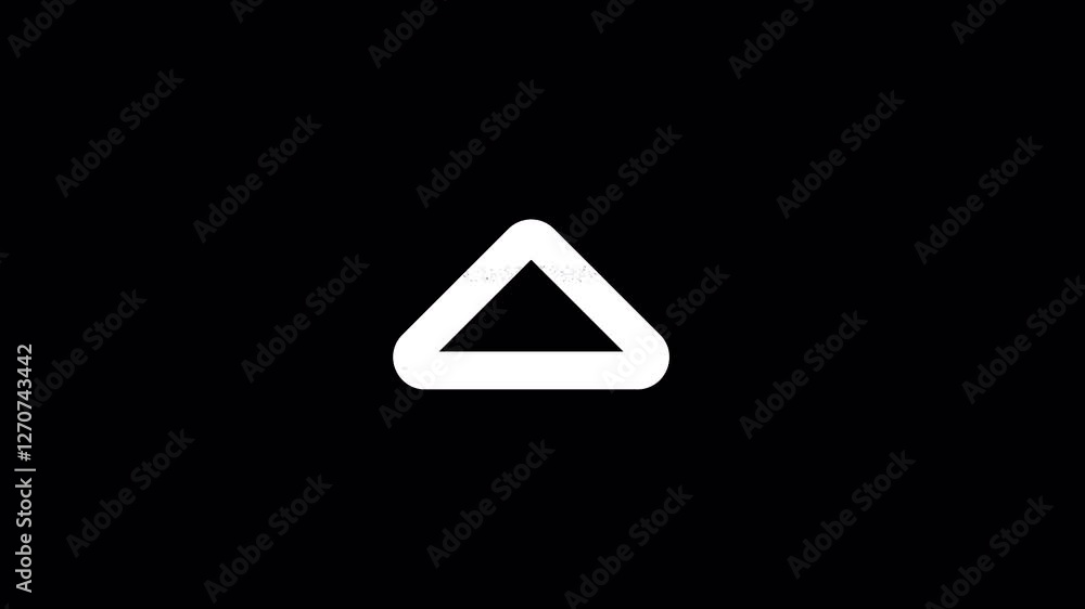 Icon caret up is distorted. Glitch. Noise, chromatic aberration, geometric distortion. Transparent background, looped. In-Out looped. Alpha BW at the end Icon caret up is distorted. Glitch. Noise, chromatic aberration, geometric distortion. Transparent background, looped. In-Out looped. Alpha BW at the end