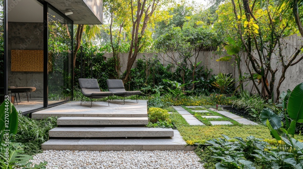 Serene Modern Garden Oasis: A Tranquil Backyard Retreat Serene Modern Garden Oasis: A Tranquil Backyard Retreat