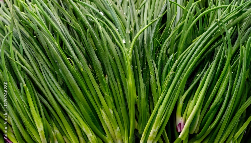 Close-up of fresh chives, emphasizing their thin, delicate stems and vibrant green color. Ideal for healthy food, salads, or vegetable concepts. Texture, background. Close-up of fresh chives, emphasizing their thin, delicate stems and vibrant green color. Ideal for healthy food, salads, or vegetable concepts. Texture, background.