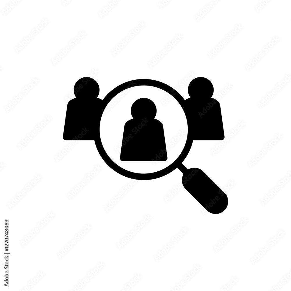 Hiring icon vector illustration. Search job vacancy sign and symbol. Human resources concept. Recruitment