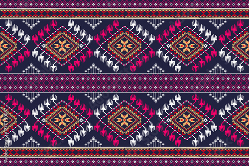Aztec ethnic pattern Geometric pattern tribal. Border decoration. Design for background wallpaper vector illustration textile fabric clothing carpet embroidery.  
