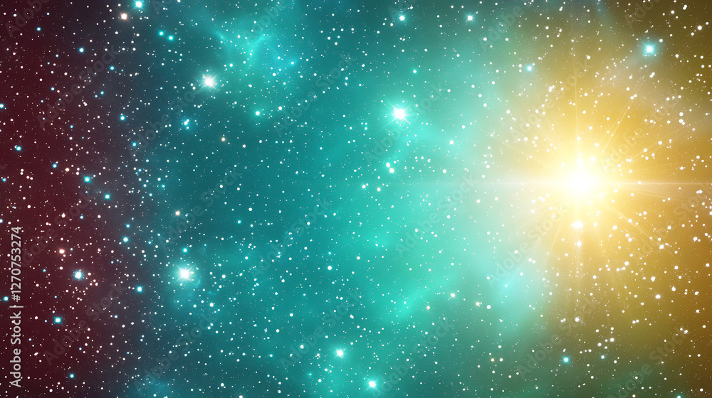 Fototapeta premium Luminous Cosmic Vista Nebula Starfield in Deep Space Exploration and Astronomical Wonder Artwork